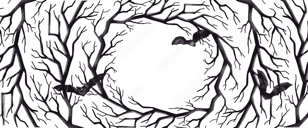 Halloween, banner, wreath. Horizontal, artistic, banner. Halloween, banner, wreath. Horizontal, artistic, banner.