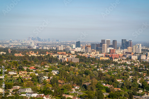 General view of Los Angeles seen from the J. Paul Getty Museum, Brentwood, CA