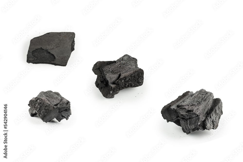 Black oak coal isolated on white background. Black oak coal isolated on white background.