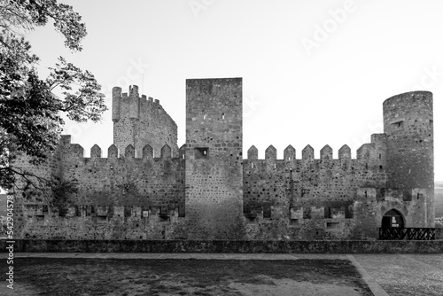 Black and white photo of the Frias Castle in Burgos - Spain photo