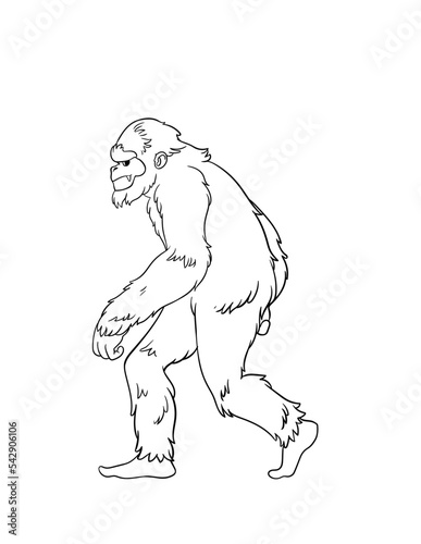 Big Foot Isolated Coloring Page for Kids