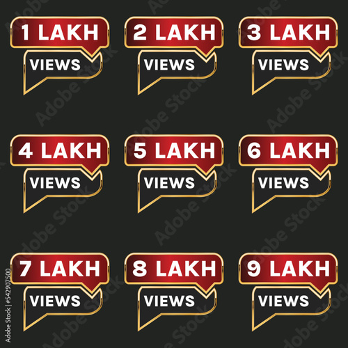 views celebration clipart 1 lakh to 9 lakh plus views label