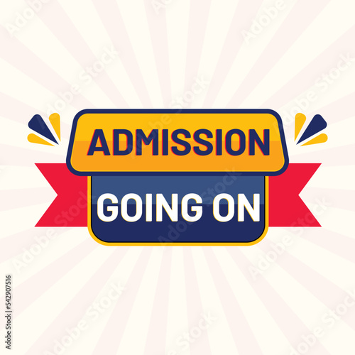 admission going on banner abstract shape for social media post template