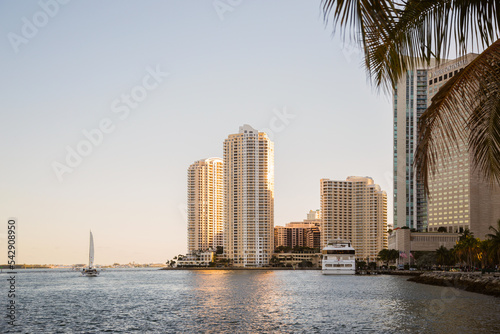 View at the hotel InterContinental Miami from Miami Bayfront park