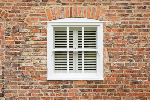 Wooden sash window house exterior, England, UK photo