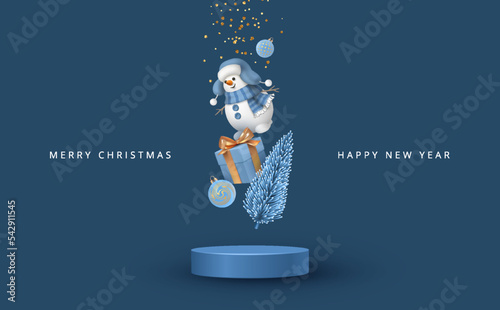 Merry Christmas and Happy New Year banner