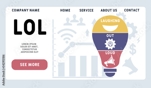 LOL - Laughing Out Loud acronym. business concept background.  vector illustration concept with keywords and icons. lettering illustration with icons for web banner, flyer, landing