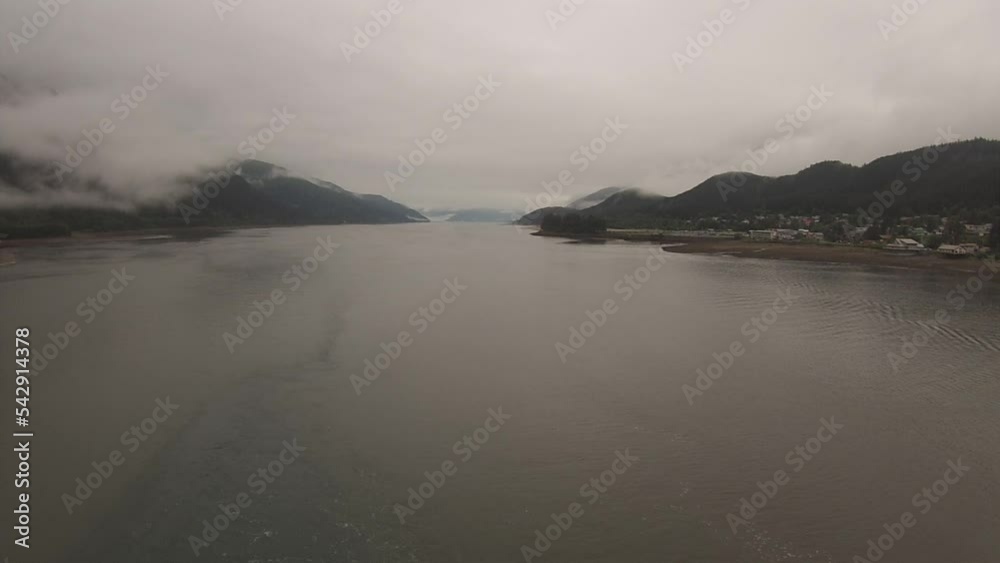 Cruise Ship wake in the Inland Passage in Alaska Cruise Ship wake in the Inland Passage in Alaska