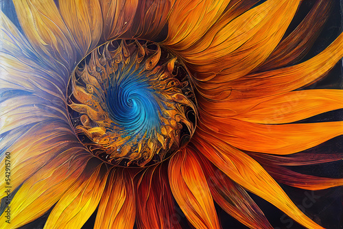 abstract fractal sunflower background