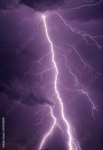 Bolt of lightning in the night sky.