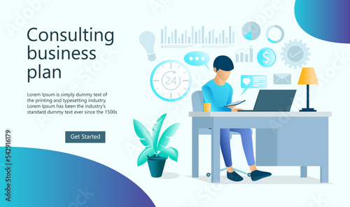 Illustration of discussing with business partners via smartphone Suitable for landing page, flyers, Infographics, And Other Graphic Related Assets-vector