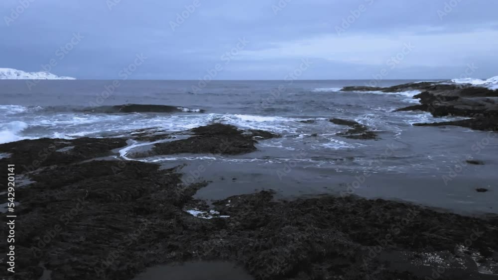Beautiful landscape in the north, mountains, sea in the north. Snowy landscapes. Beautiful landscape in the north, mountains, sea in the north. Snowy landscapes.