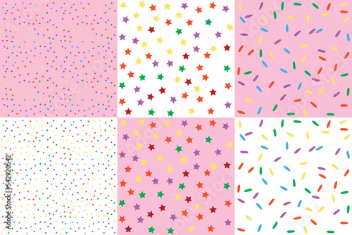 Colorful confetti sprinkle pattern wallpaper background. Vector illustration