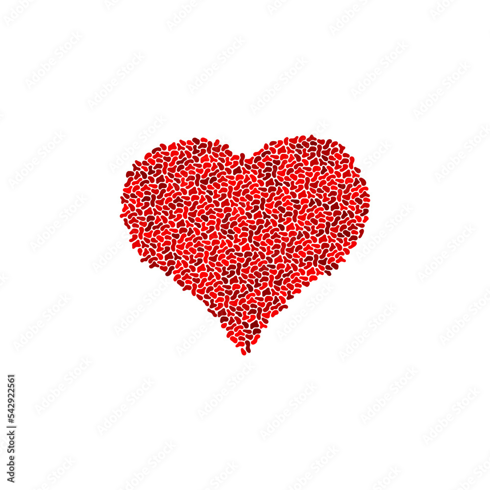 Red heart background. Vector pebble texture. Heart stones mosaic. Red heart background. Vector pebble texture. Heart stones mosaic.