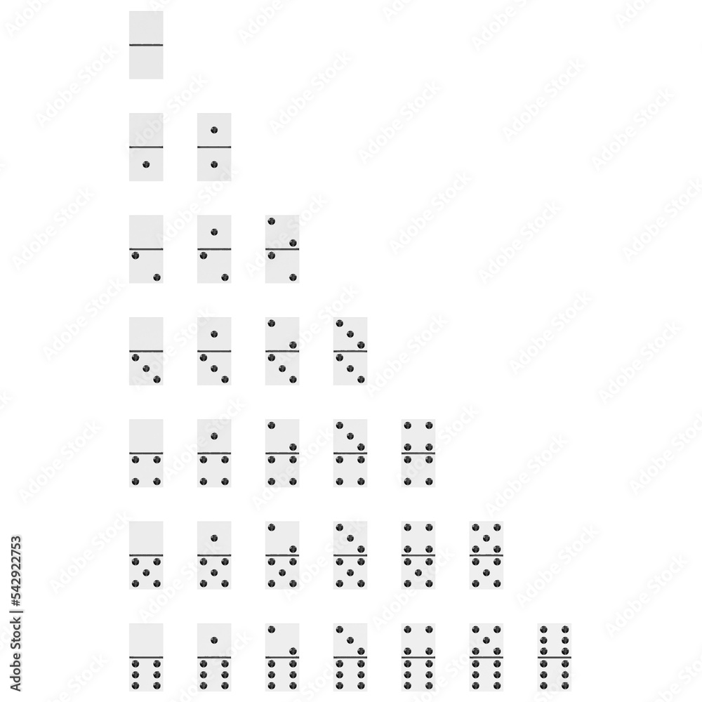 3d rendering illustration of a set of domino tiles 3d rendering illustration of a set of domino tiles