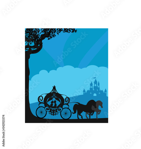 princess with prince in the carriage