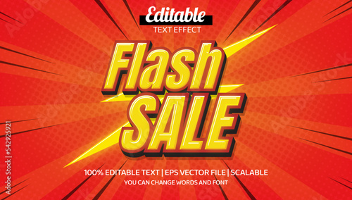 flash sale cartoon comic text style effect