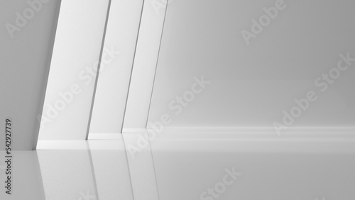 White futuristic minimalistic space. Modern style abstract 3d rendered background.