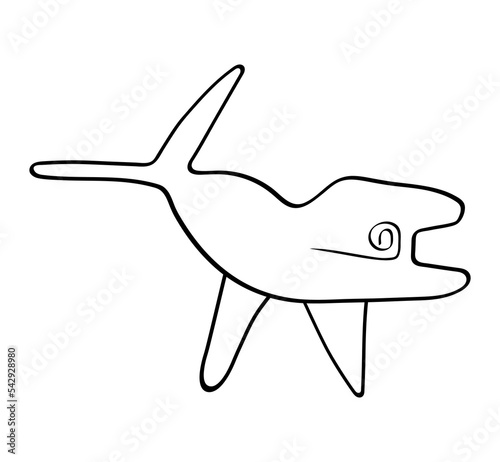 Geoglyph of the killer whale from Nazca, Nazca lines, Peru