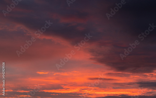 Beautiful orange colored sky at sunrise time. © AlexandraDaryl