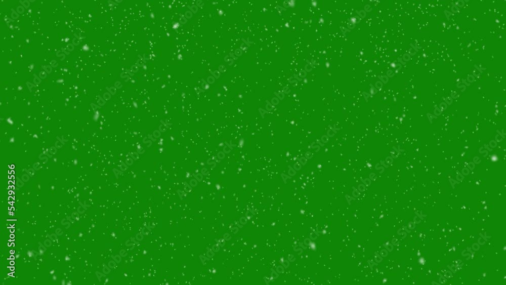 Snowfall overlay on green background. Winter slowly falling snow effect. Chroma key background Snowfall overlay on green background. Winter slowly falling snow effect. Chroma key background