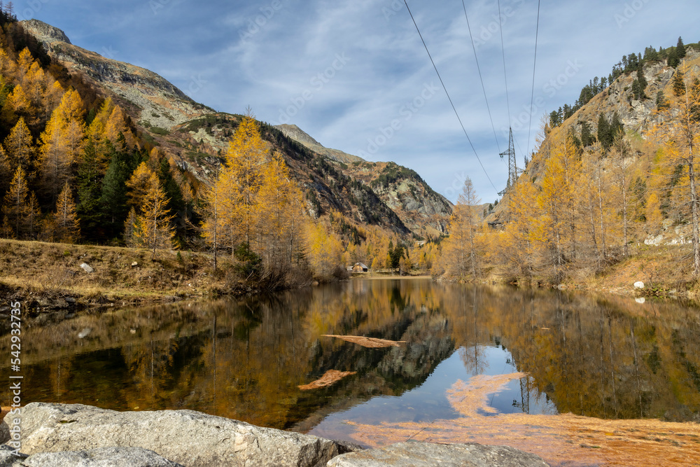 beautiful Maltatal in autum in the Hohe Tauern range, in Municipality Malta, Carinthia, Austria.