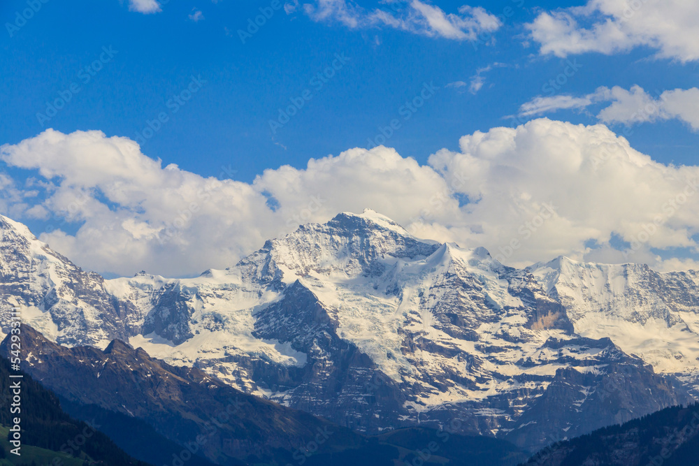 View of Jungfrau mountain from Harder Kulm viewpoint, Switzerland