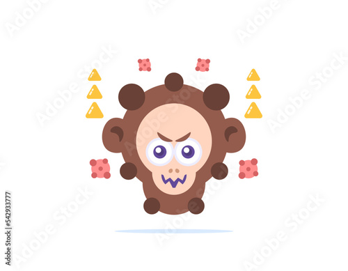 monkeypox virus. epidemic of a disease. monkeypox case data is increasing. monkey virus character. cartoons. illustration concept design