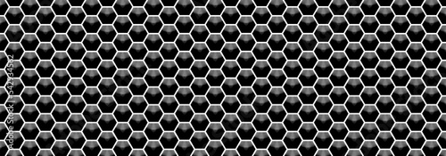 Embossed black hexagon on White backgrounds. Abstract tortoiseshell. Abstract honeycomb. Abstract pattern football