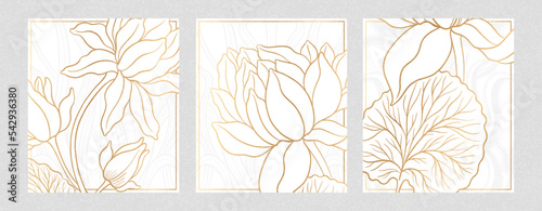 Lotus flower outline hnd drawn style. Asian national symbol plant. Vintage sketch design.