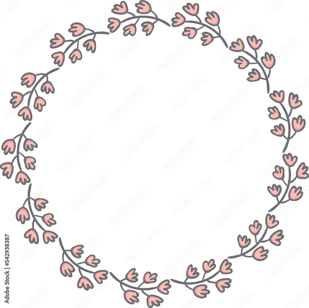 Cartoon clipart frame flower round vintage