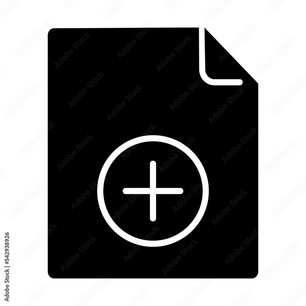 Obraz premium Add format file vector icon with glyph color