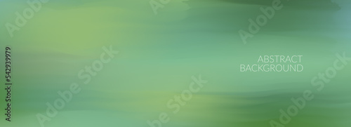 Abstract green watercolor vector background with copy space. Eco mint horizontal banner with aquarelle texture. Spring color blurred backdrop. Empty greenery illustration. Summer nature wallpaper