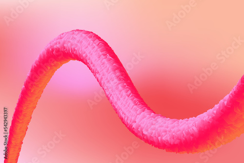 Abstract 3d shape. Vector background with curved futuristic object. Curvy wave flow.