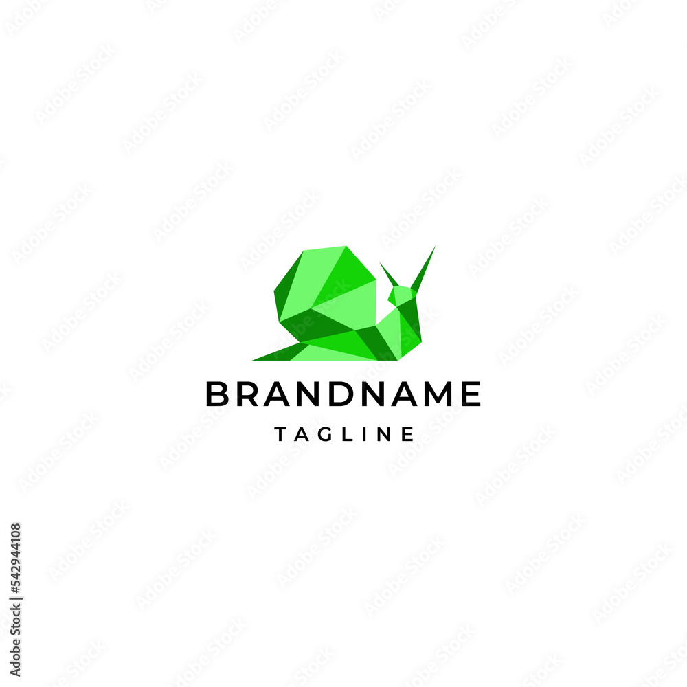 Obraz premium Snail geometric logo design template