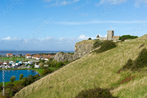 St Nicholas Church and Uphill Harbour, Uphill, Weston-Super-Mare, Somerset photo