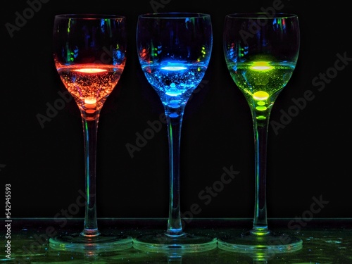 red blue green glas
