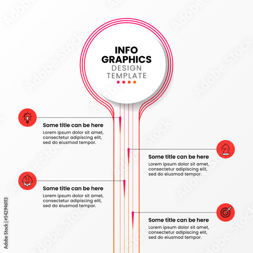 Infographic template. Abstract timeline with 4 steps
