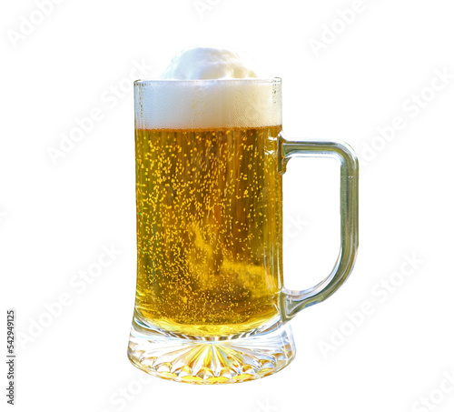 A Pint of Chilled Draft beer Isolated on Transparent Background, PNG File