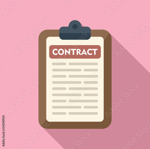 Contract help icon flat vector. Office service. Work online