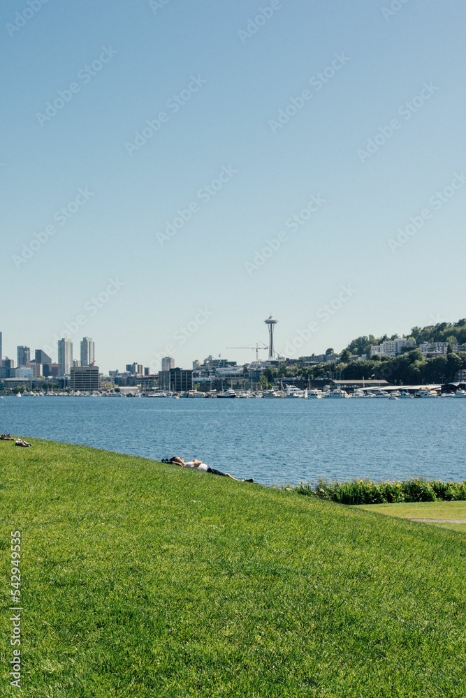 Obraz premium Gasworks park facing Space Needle in Seattle
