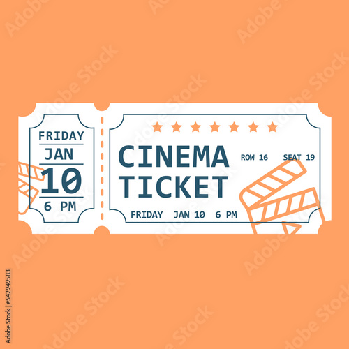 White ticket to the cinema. Vector