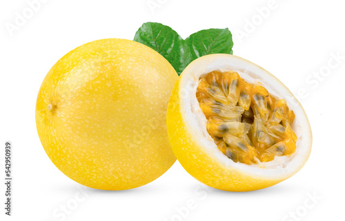 Yellow passion fruit isolated on transparent png