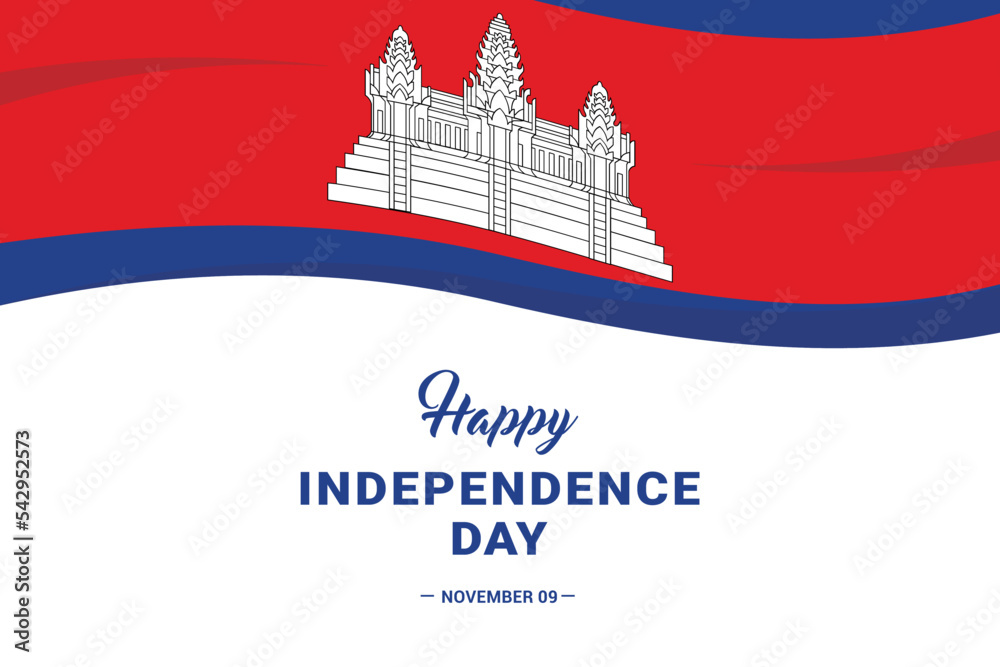 Cambodia Independence Day. Vector Illustration. The illustration is suitable for banners, flyers, stickers, cards, etc.
