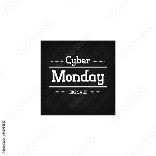 Cyber Monday sale website display with hang tags png promotion. Png of neon lights Cyber Monday sign with digital illuminated wave, particles and lens flare light effect.