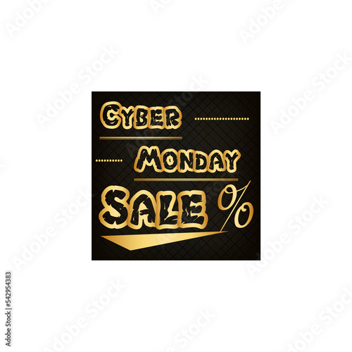 Cyber Monday sale website display with hang tags png promotion. Png of neon lights Cyber Monday sign with digital illuminated wave, particles and lens flare light effect.