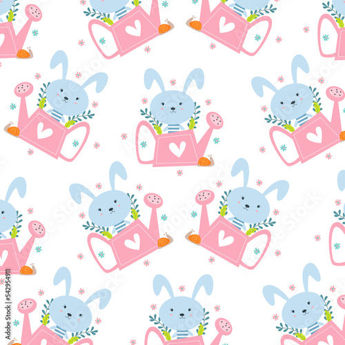Seamless pattern with cute animal cartoons perfect for wrapping paper and decoration