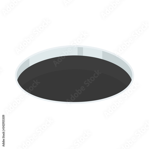 Hole Sign Emoji Icon Illustration. Black Holes Vector Symbol Emoticon Design Clip Art Sign Comic Style.
