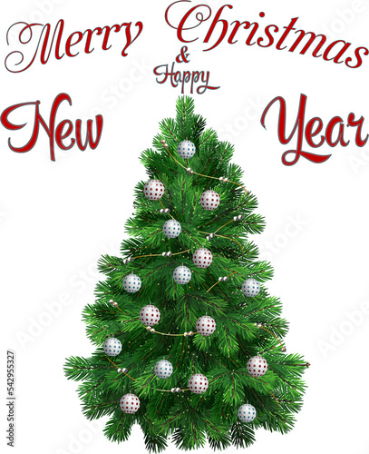 Merry Christmas and Happy New Year. Christmas tree. PNG