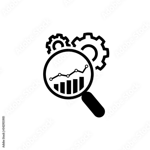 Market Research Icon. Flat Design. Isolated Illustration.